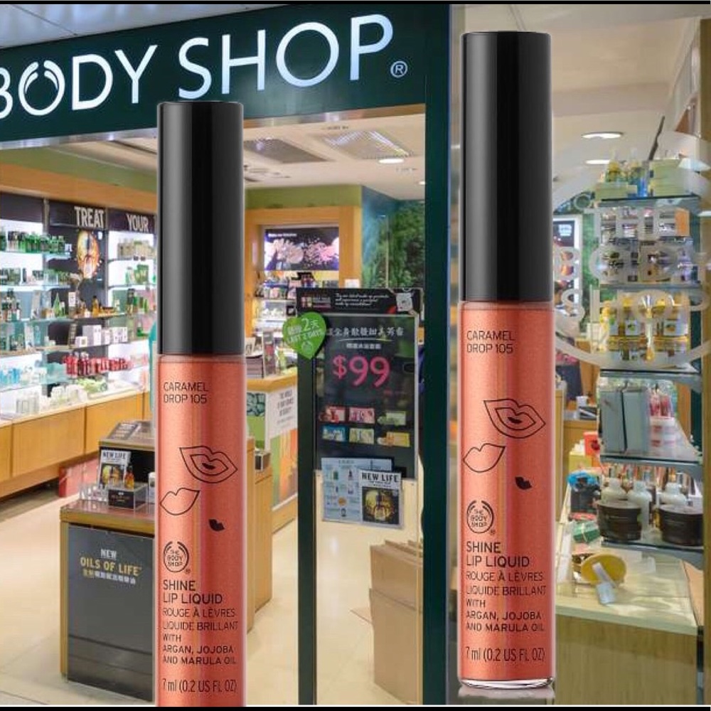 The Body Shop Liquid Lip Shine-Caramel Drop NWT